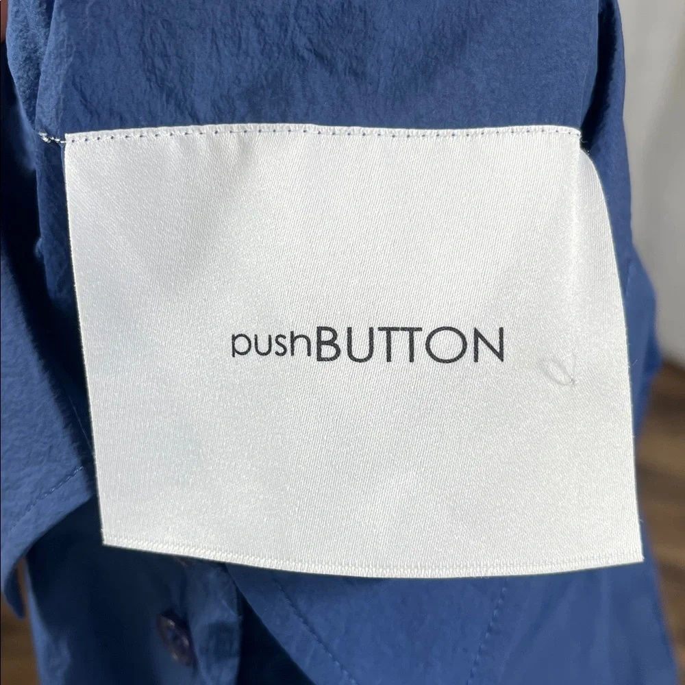 PUSHBUTTON Blue Striped Nylon Blouse. - Picture 6 of 9